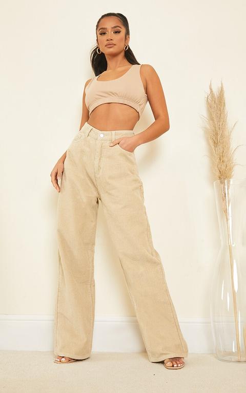 Petite Stone Cord Baggy Boyfriend Jeans