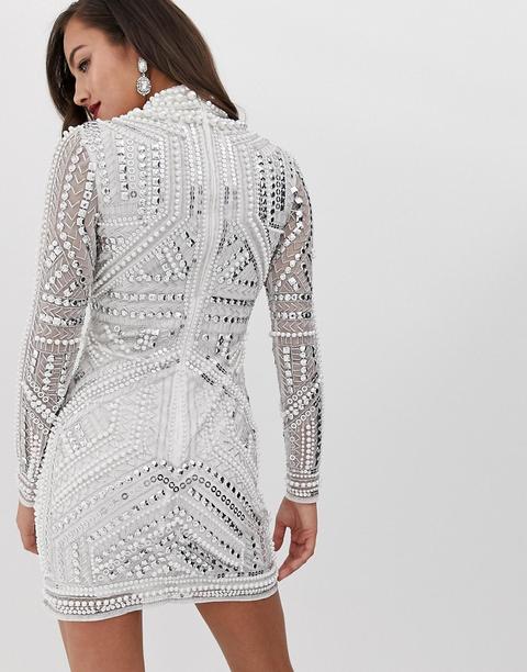 asos edition armour embellished bodycon dress