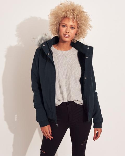 Cozy-lined Bomber Jacket from Hollister on 21 Buttons