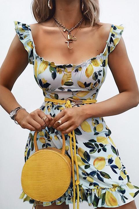 summer dress with lemons