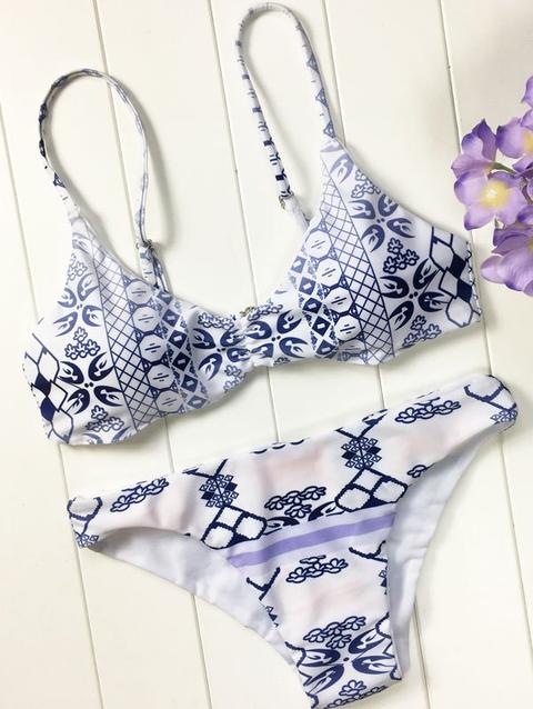 Blue And White Porcelain Cami Bikini