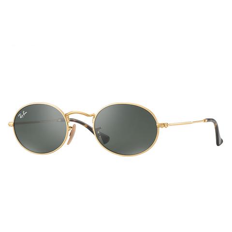 Ray-ban Oval Flat Lenses Gold, Green Lenses - Rb3547n