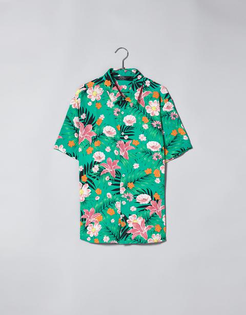 Camisa Con Estampado De Flores