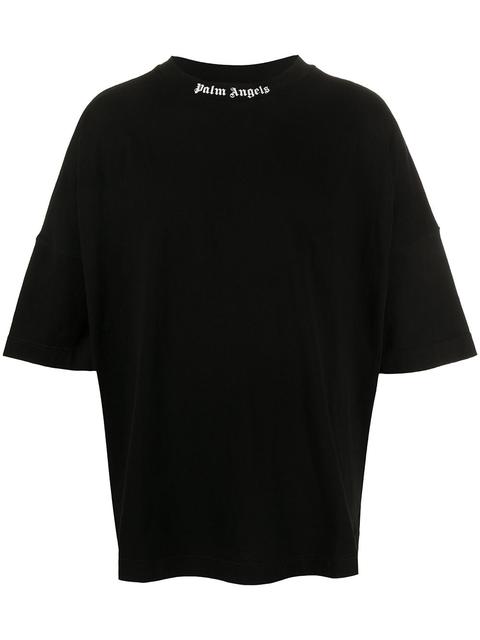 Palm Angels Camiseta Con Logo Estampado - Negro