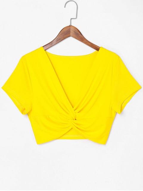 Camiseta Con Cuello Redondo Twist Sun Yellow