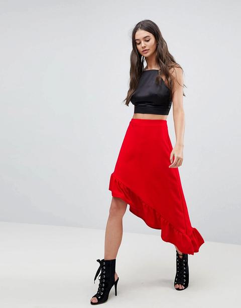 Lasula - Gonna Lunga Con Volant - Rosso