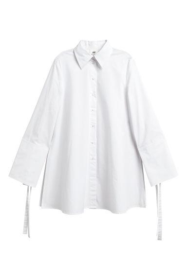 H & M - Camisa Amplia De Algodón - Blanco