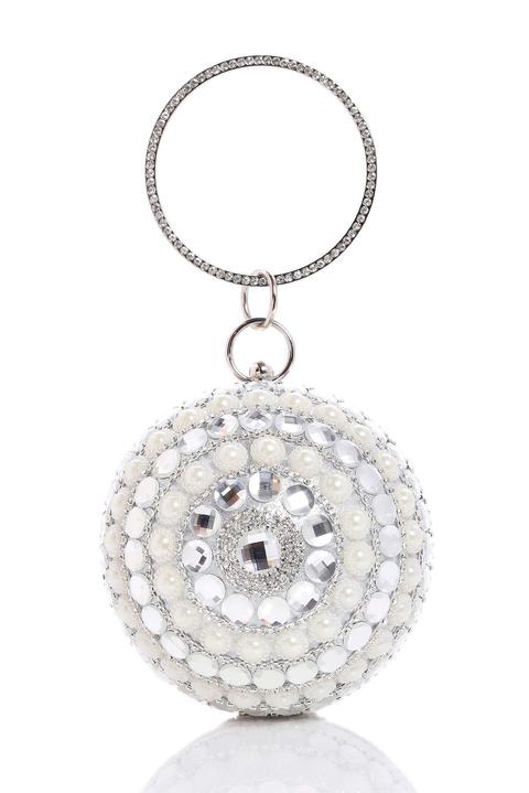 Silver Circular Diamante With Chain
