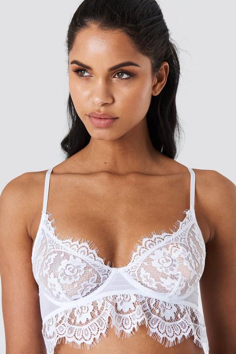 Na-kd Lingerie Lace Cup Bra - White