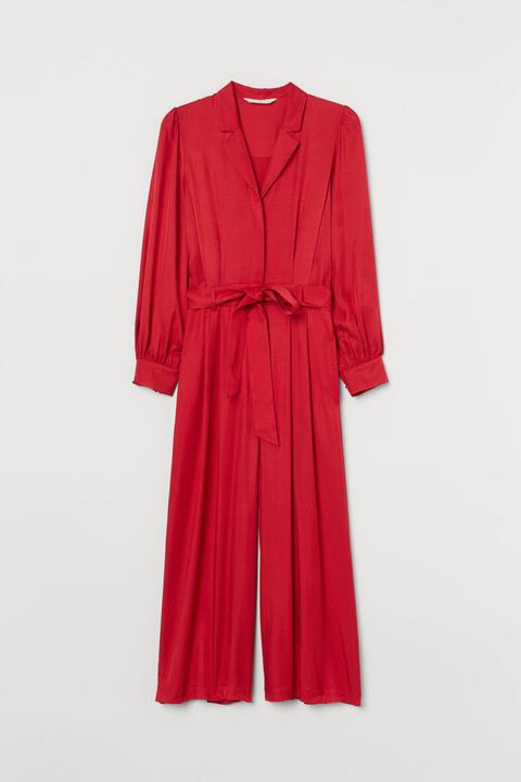 Mono Con Cinturón De Anudar - Rojo