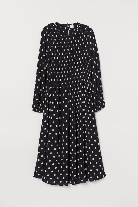 H & M - Dress With Smocking - Black