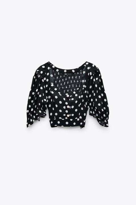 Crop Top With Faux Pearl Buttons