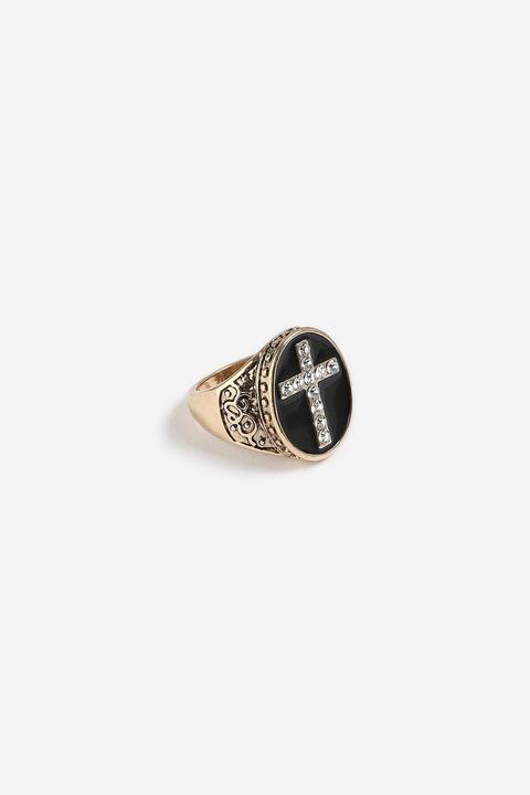 **crystal Cross Signet Ring