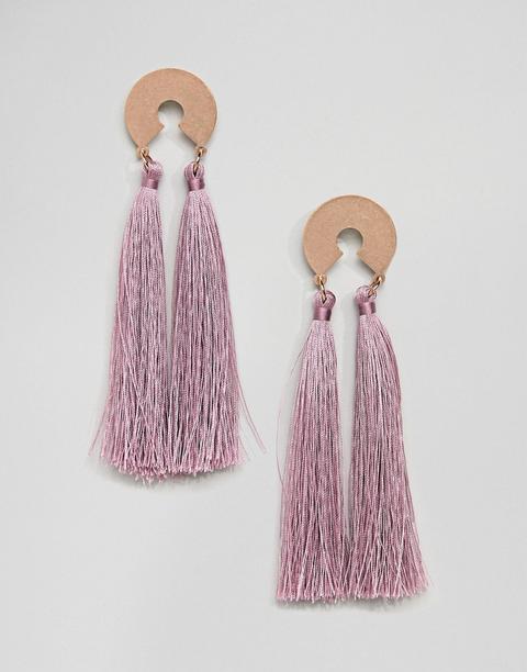 Pendientes Con Borla Y Disco Circular De Asos Design