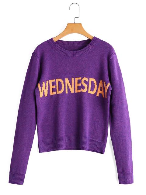 Maglione A Girocollo Con Grafica Di Lettere Yellow Gray Royal Pinkish Purple Red Purple Green