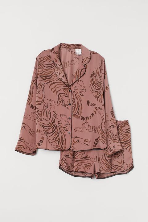 H & M - Pigiama In Satin - Rosa