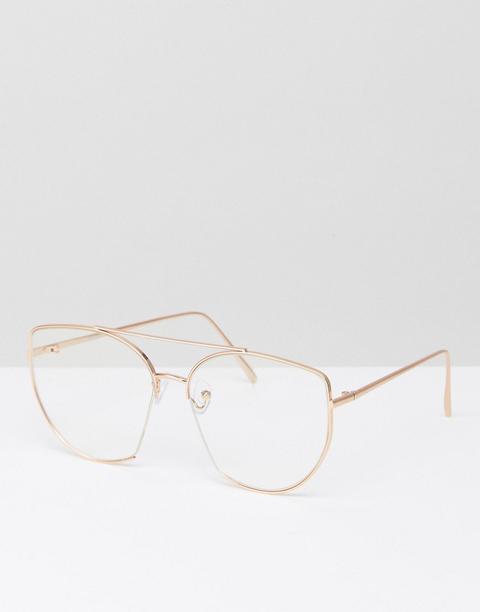Asos - Occhiali Stile Nerd A Occhi Di Gatto In Metallo Con Cut-out