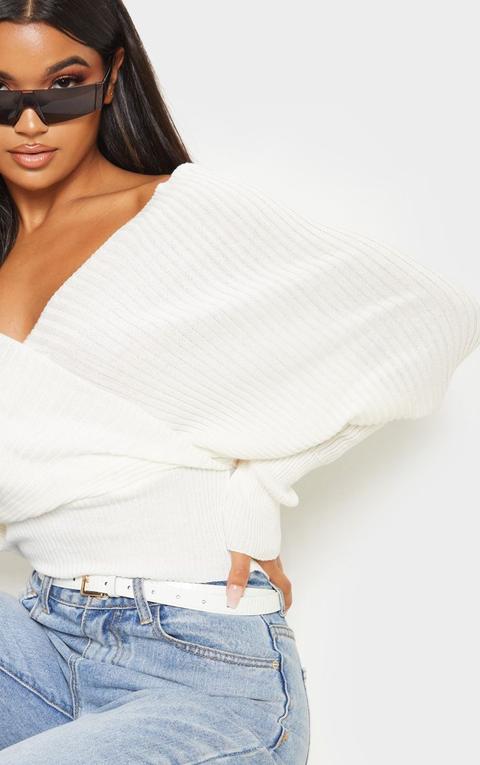 wrap off the shoulder jumper