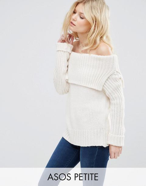 Asos Petite - Maglione Con Spalle Scoperte - Crema