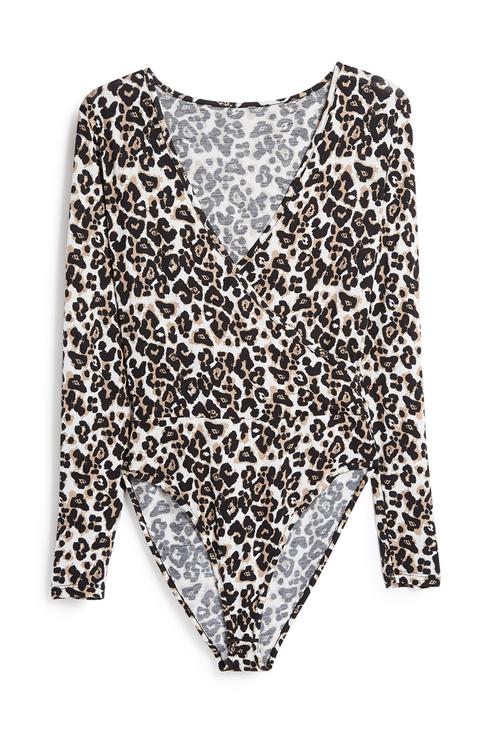 leopard print wrap bodysuit