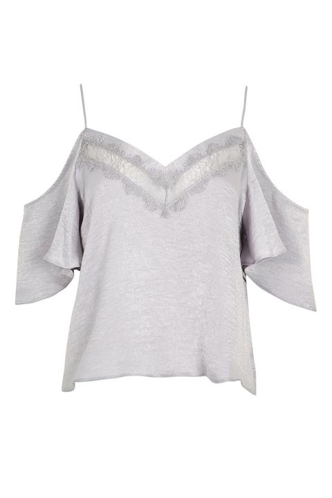 Cold Shoulder Lace Insert Camisol Top