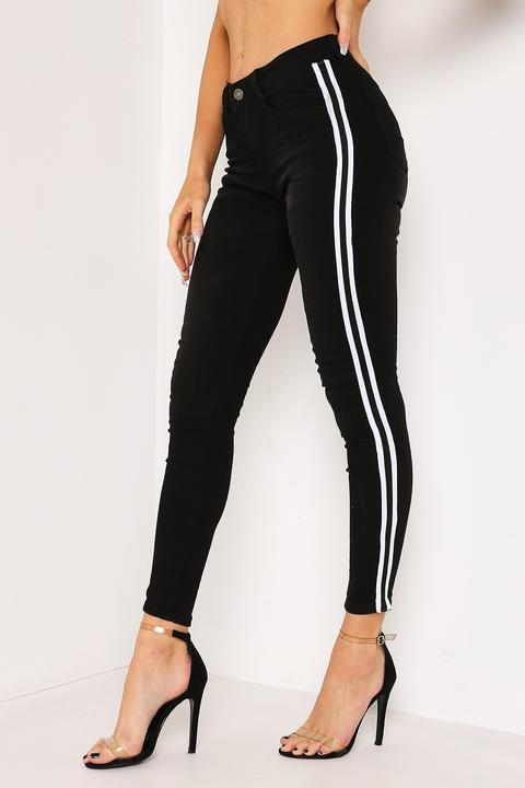 Black & White Side Stripe Jeans