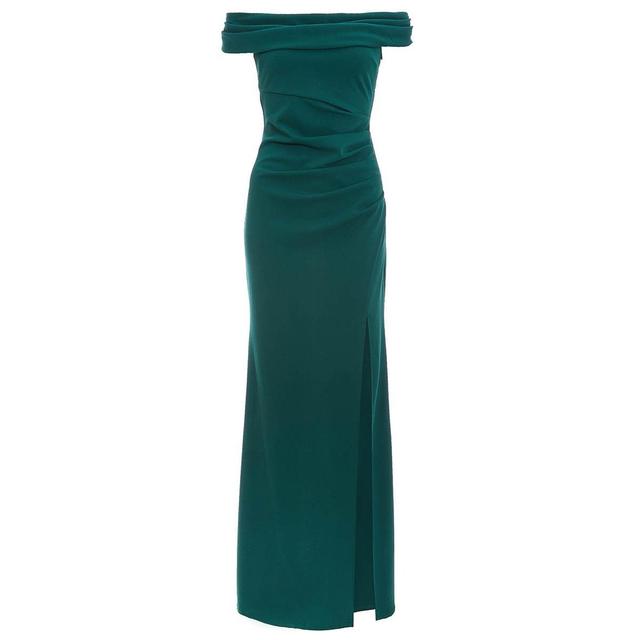 quiz bottle green bardot dress