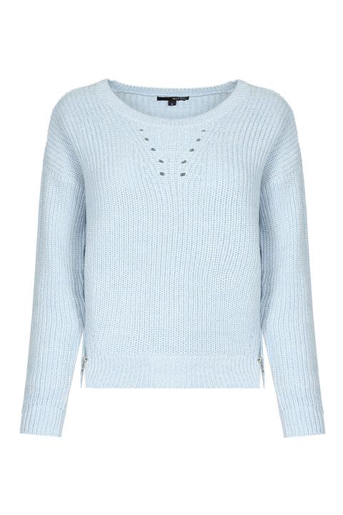 Pullover Girocollo Blu Melange