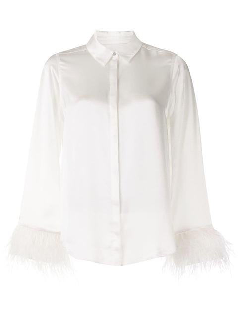 Cinq A Sept Chemise Elisha Ornée De Plumes - Blanc
