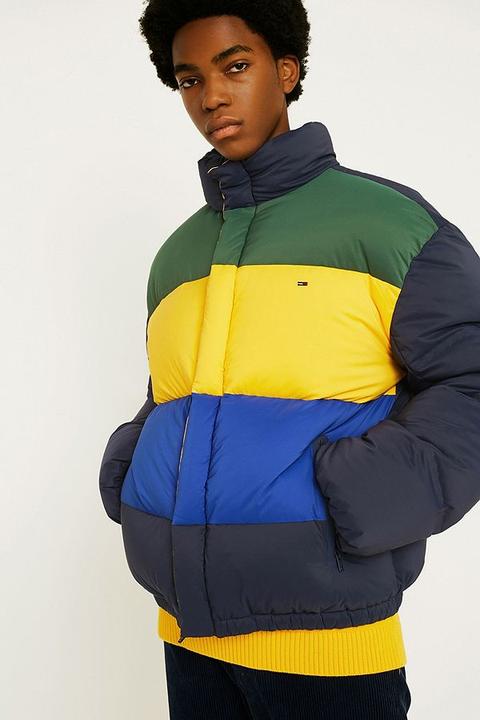 Tommy Jeans Colour Block Puffer Jacket - Mens L