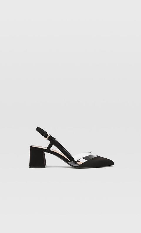 Stradivarius Scarpe Slingback Nere In Vinile Femminile Nero 35