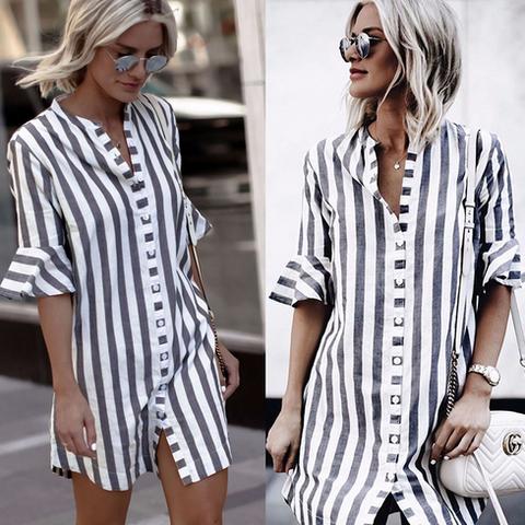 Abito Scotland Maxi Camicia A Righe