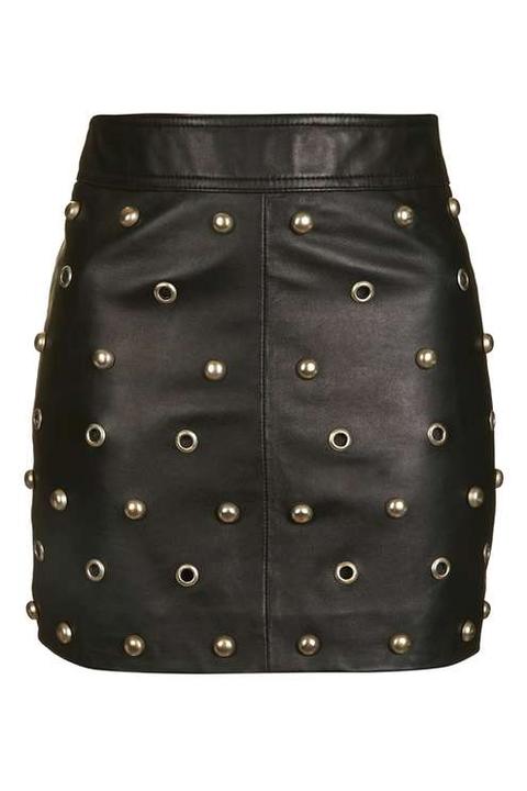 Stud Front Leather Skirt - Sale - Sale & Offers