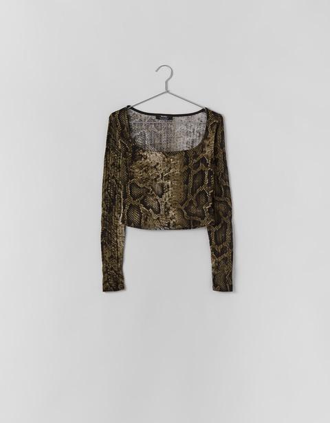 Camiseta Con Estampado De Serpiente