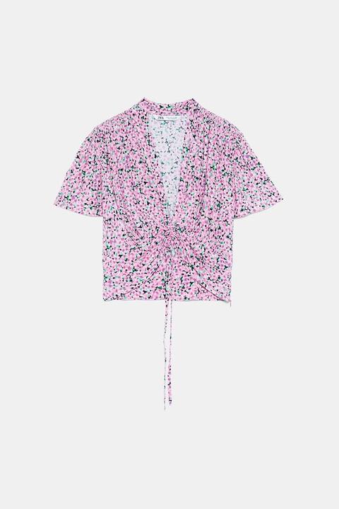 Blusa Estampada Frunce from Zara on 21 Buttons