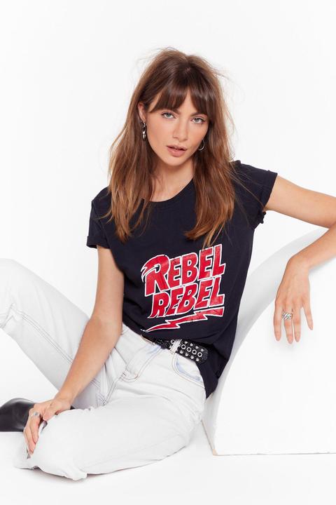 T-shirt Ample À Slogan Rebel Rebel
