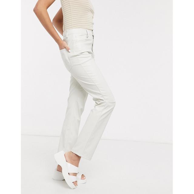 Weekday Voyage Faux Leather Trousers In 