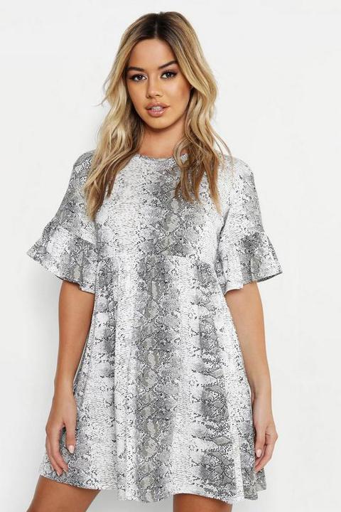 snake smock dress