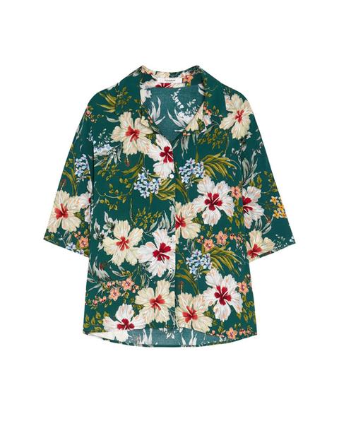 Camisa Con Estampado Tropical