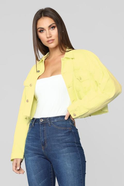 light yellow denim jacket