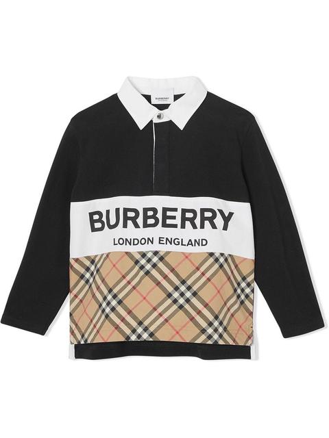 Burberry Kids - Logo Print Polo Shirt from Farfetch on 21 Buttons