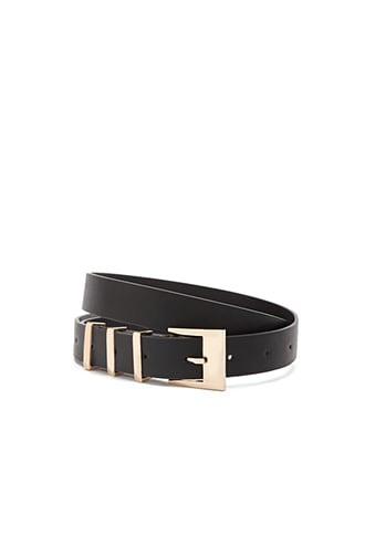 Forever 21 Faux Leather Hip Belt , Black