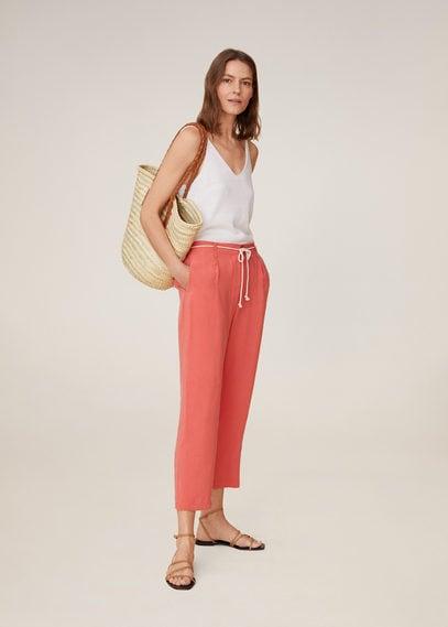 Drawstring Straight Trousers