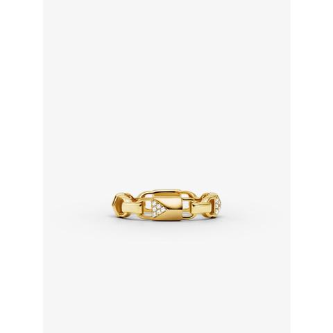 Mkanillo Mercer Link De Plata De Ley Con Chapado En Metales Preciosos E Incrustaciones - Dorado(dorado) - Michael Kors