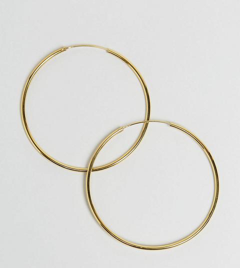 Asos Design Gold Plated Sterling Silver 60mm Hoop Earrings