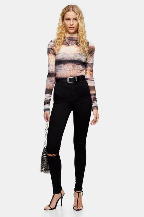 Black Rip Belt Loop Joni Skinny Stretch Jeans
