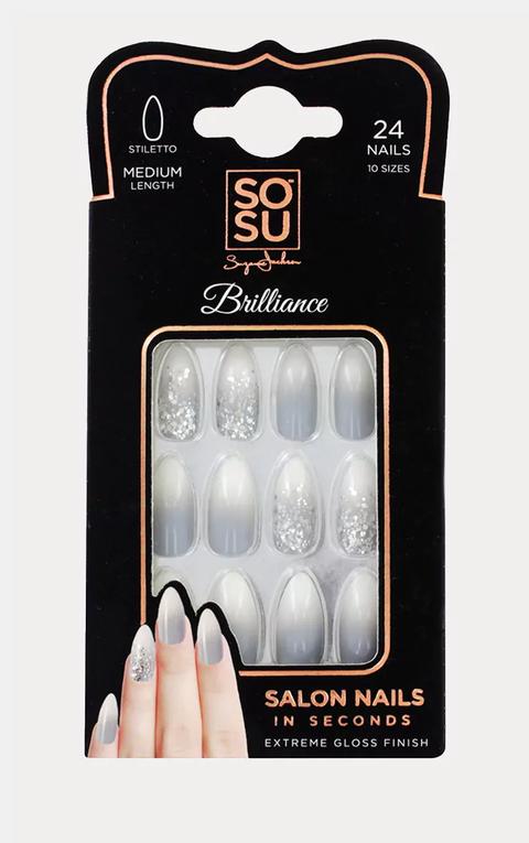 Sosu Brilliance False Nails, Grey