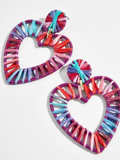 Regina Raffia Heart Earrings