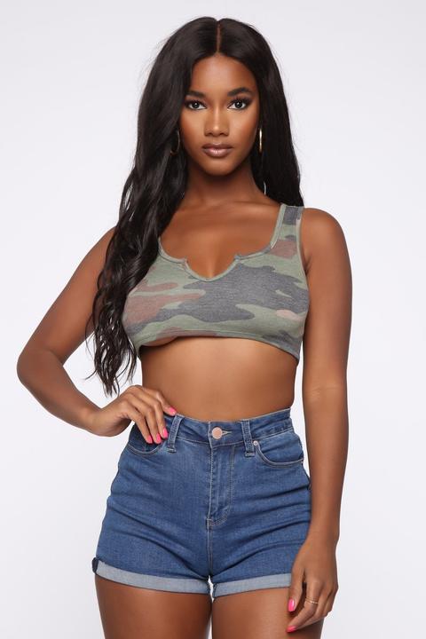 Fun Crop Top - Camo from Fashion Nova 