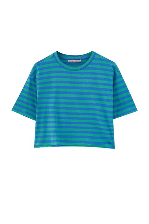 Camiseta Cropped Rayas Tallo Vivo